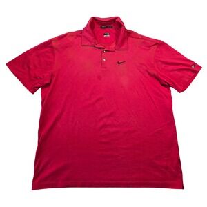 Nike Tiger Woods Collection Mens XXL Red Argyle Fit Dry Golf Polo Shirt